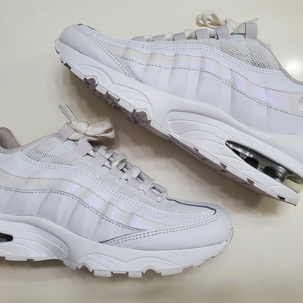 NIKE Air Max 95 GS White Vast Grey - Picture 1 of 13